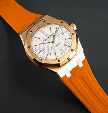 RubberB APC41 Orange for Audemars Piguet On Strap 41mm Strap - detail