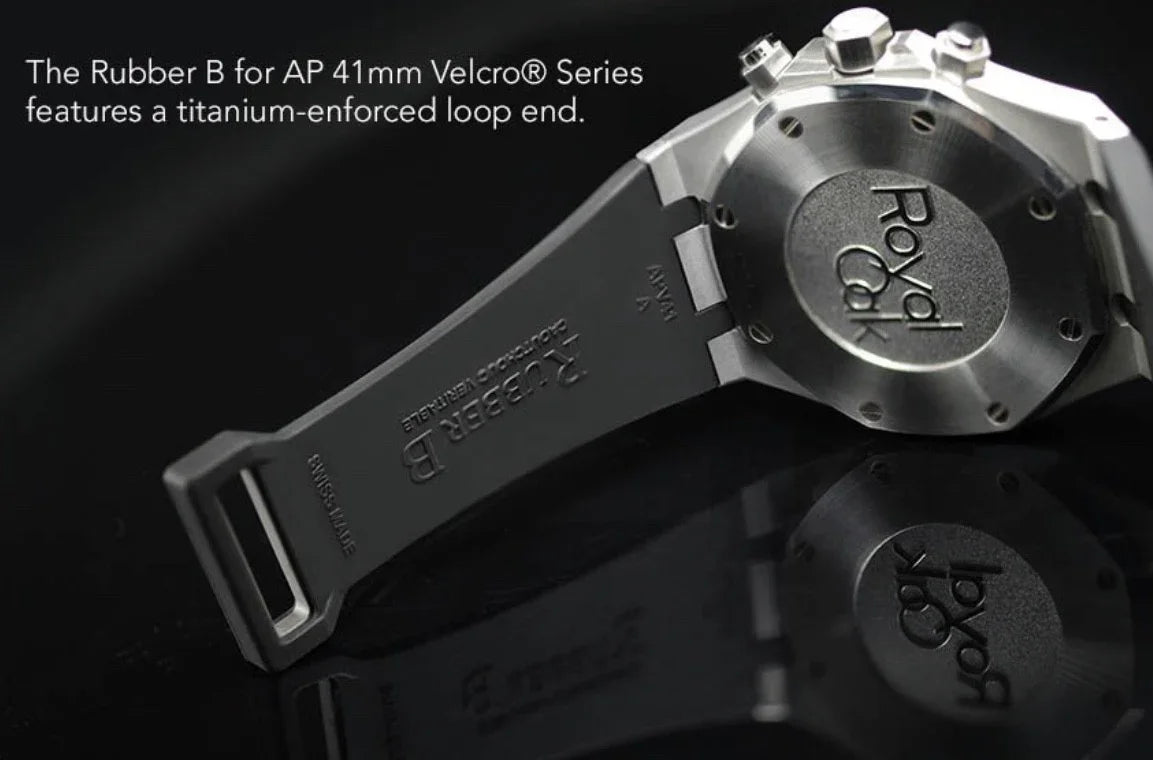 Rubber B Strap for Audemars Piguet Royal Oak 41mm on Strap - APV41 Velcro S - view 4