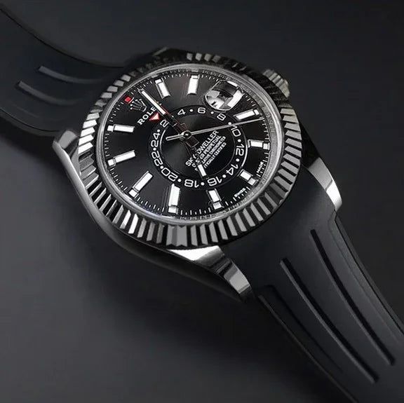 Rubber B Strap M111 Black for Sky-Dweller on Oyster Strap - detail