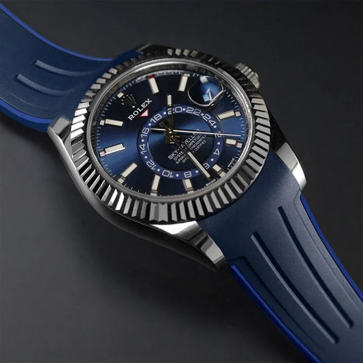 Rubber B Strap M111 Navy/Blue for Sky-Dweller on Oyster Strap - detail