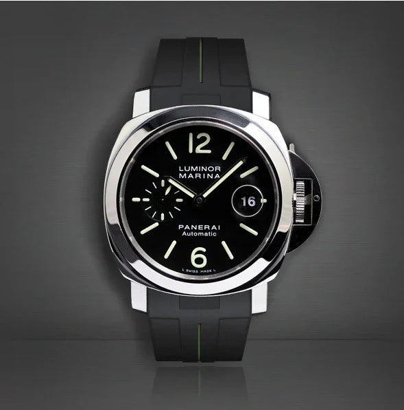 RubberB Strap P210 Luminor 44 mm Black/Green - detail