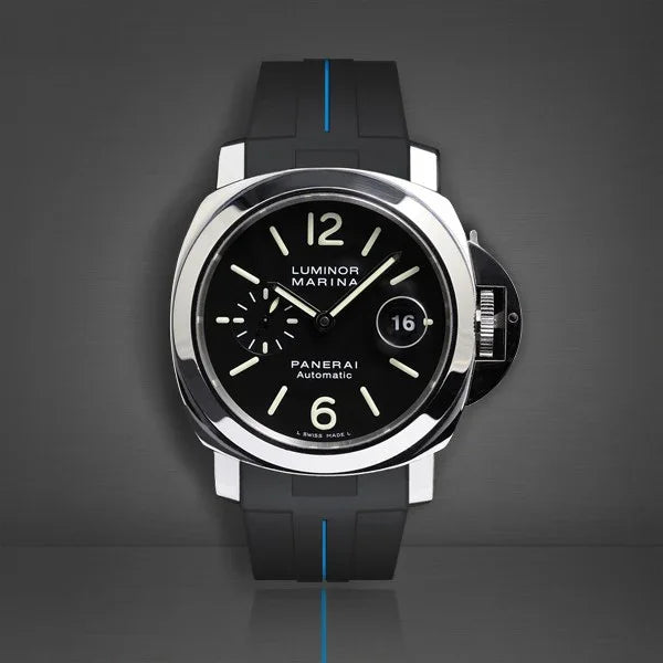 RubberB Strap P210 Luminor 44 mm Black/Blue - view 3