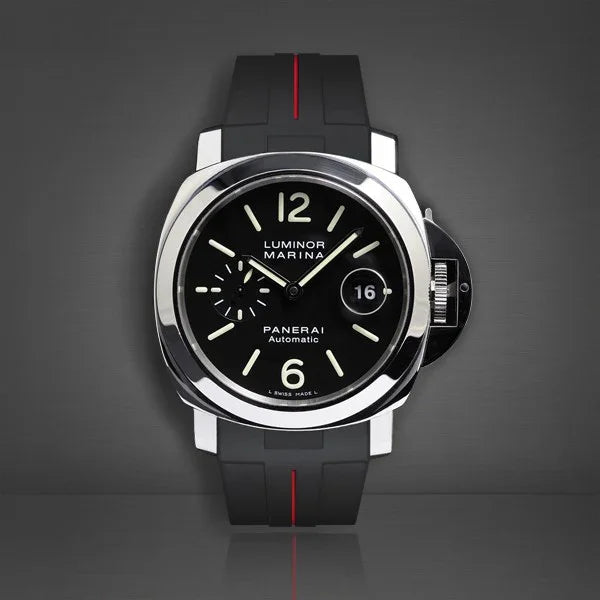 RubberB Strap P210 Luminor 44 mm Black/Red - detail