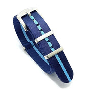 Seat Belt NATO watch strap - Dark Blue/Light Blue - NATO nylon watch strap