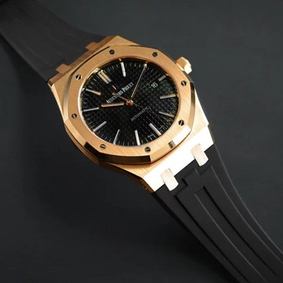 Rubber B strap APC41 Black for Audemars Piguet On Strap 41mm