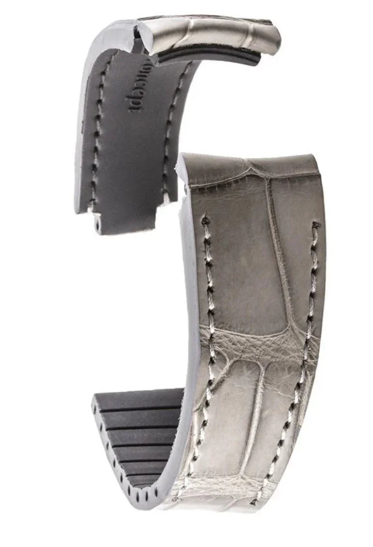 R-Strap - Alligator strap for Rolex - Light grey - alligator leather watch strap
