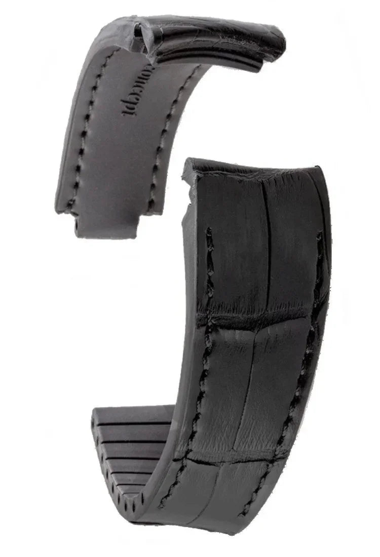 R-Strap - Alligator strap for Rolex - Carbon black - alligator leather watch strap