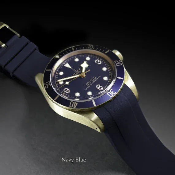 RubberB T803 Navy Blue for Tudor Black Bay Bronze Strap - detail