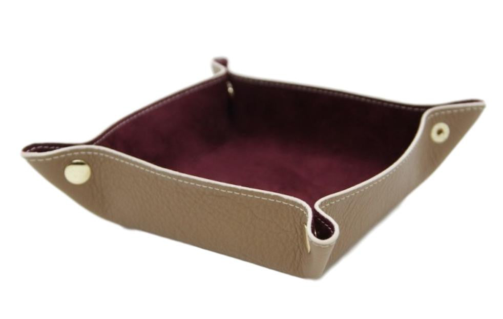 Valet Tray in calf leather and suede
