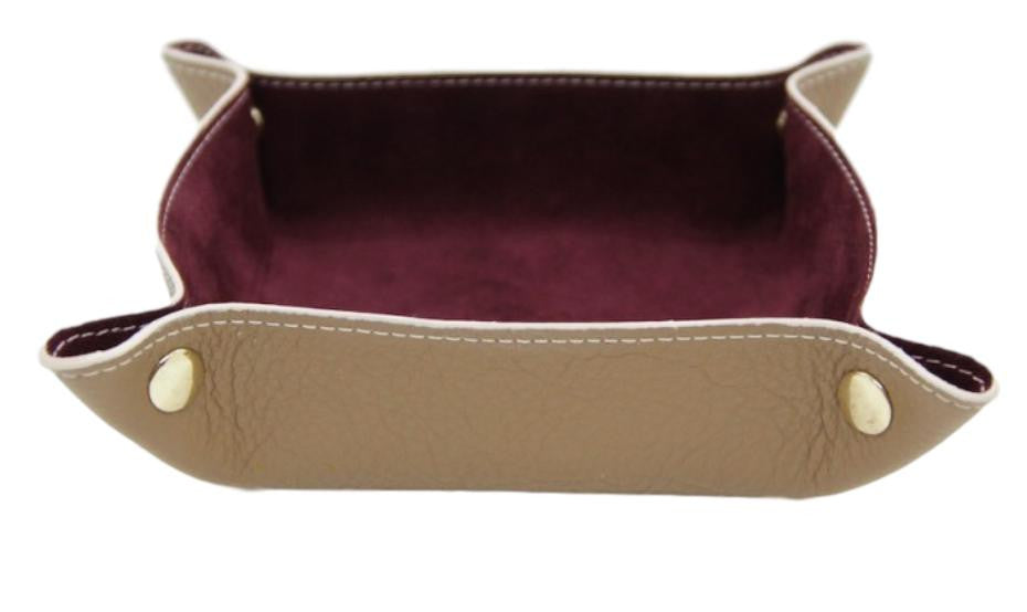 Valet Tray in calf leather and suede