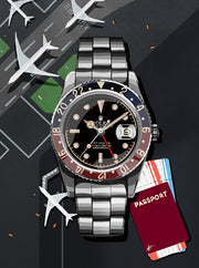 Watchoniste X MisterChrono art printing - pepsi - 60x80