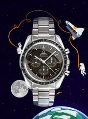 Watchoniste X MisterChrono art printing - moonwatch - 60x80