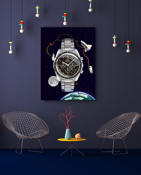Watchoniste X MisterChrono art printing - moonwatch - 60x80