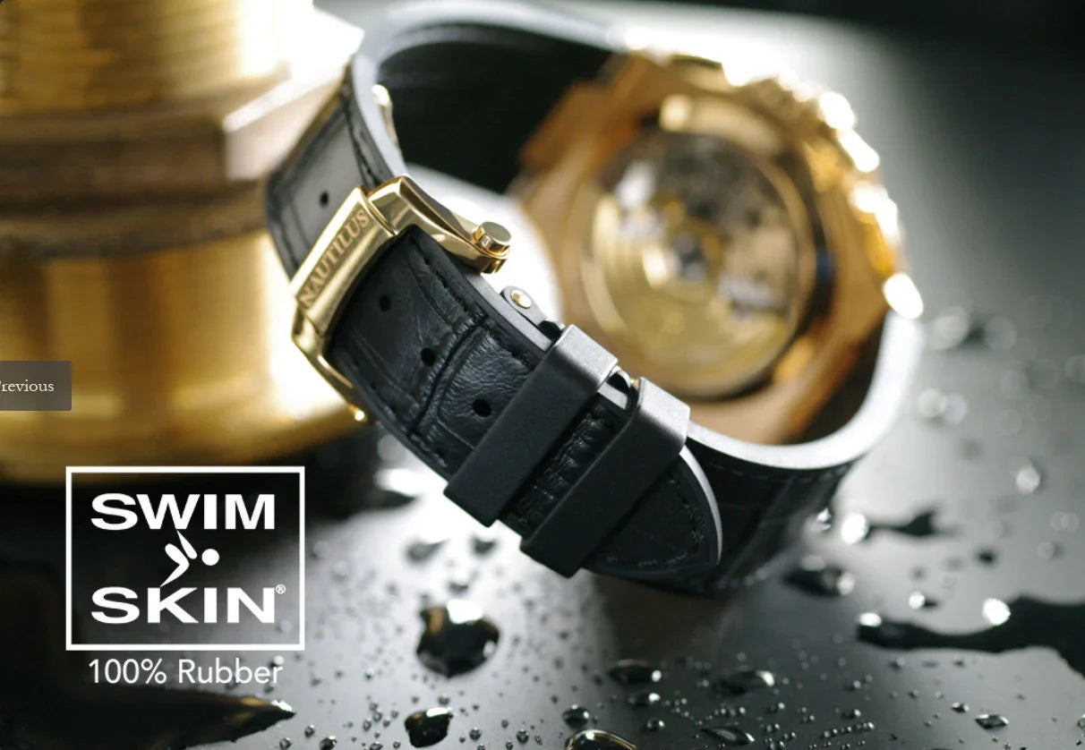 RubberB Alligator SwimSkin for Patek Philippe Nautilus - Brown PK79 Strap - view 4
