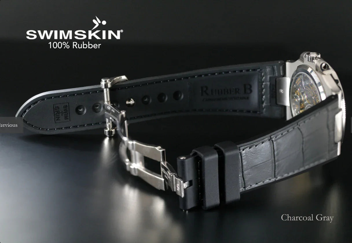 RubberB Alligator SwimSkin for Patek Philippe Nautilus - Grey PK79 Strap - view 3
