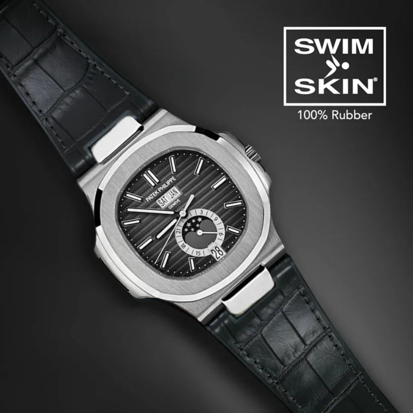 RubberB Alligator SwimSkin for Patek Philippe Nautilus - Grey PK79 Strap - view 7
