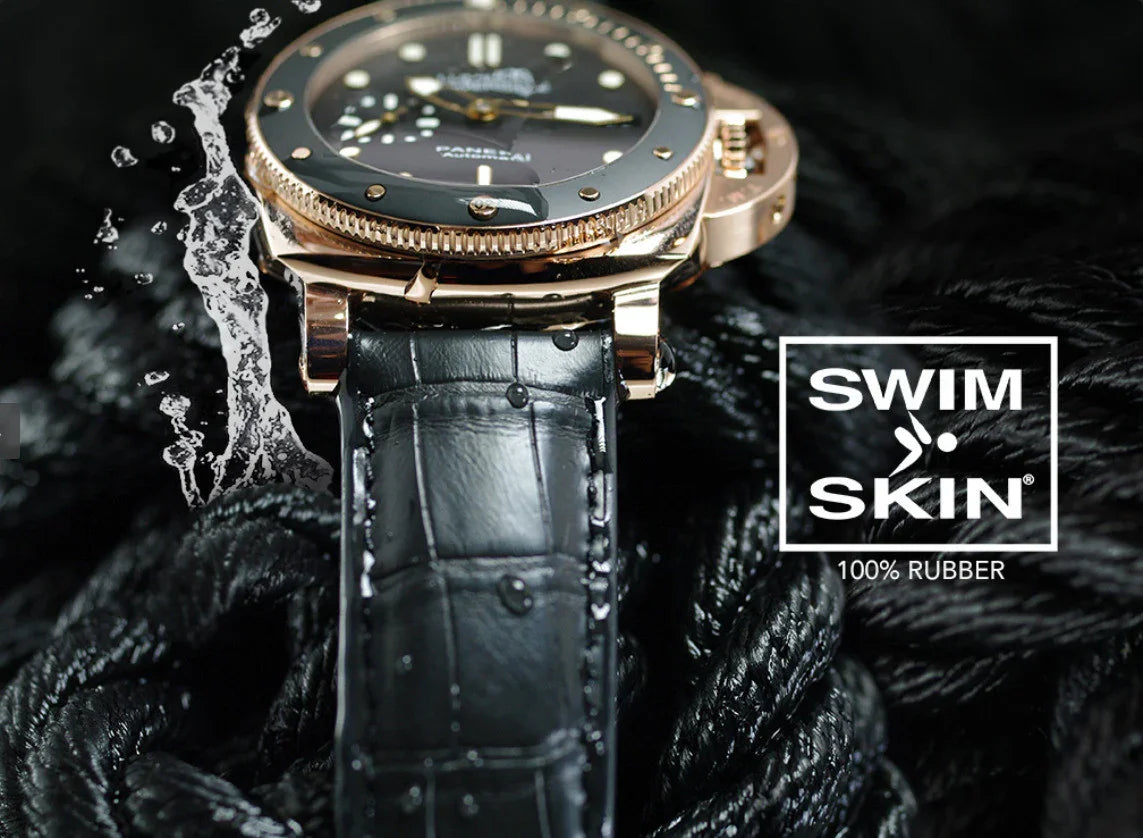 RubberB Alligator SwimSkin PS24 Espresso Brown Strap - view 7