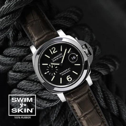 RubberB Alligator SwimSkin PS24 Espresso Brown Strap - view 8