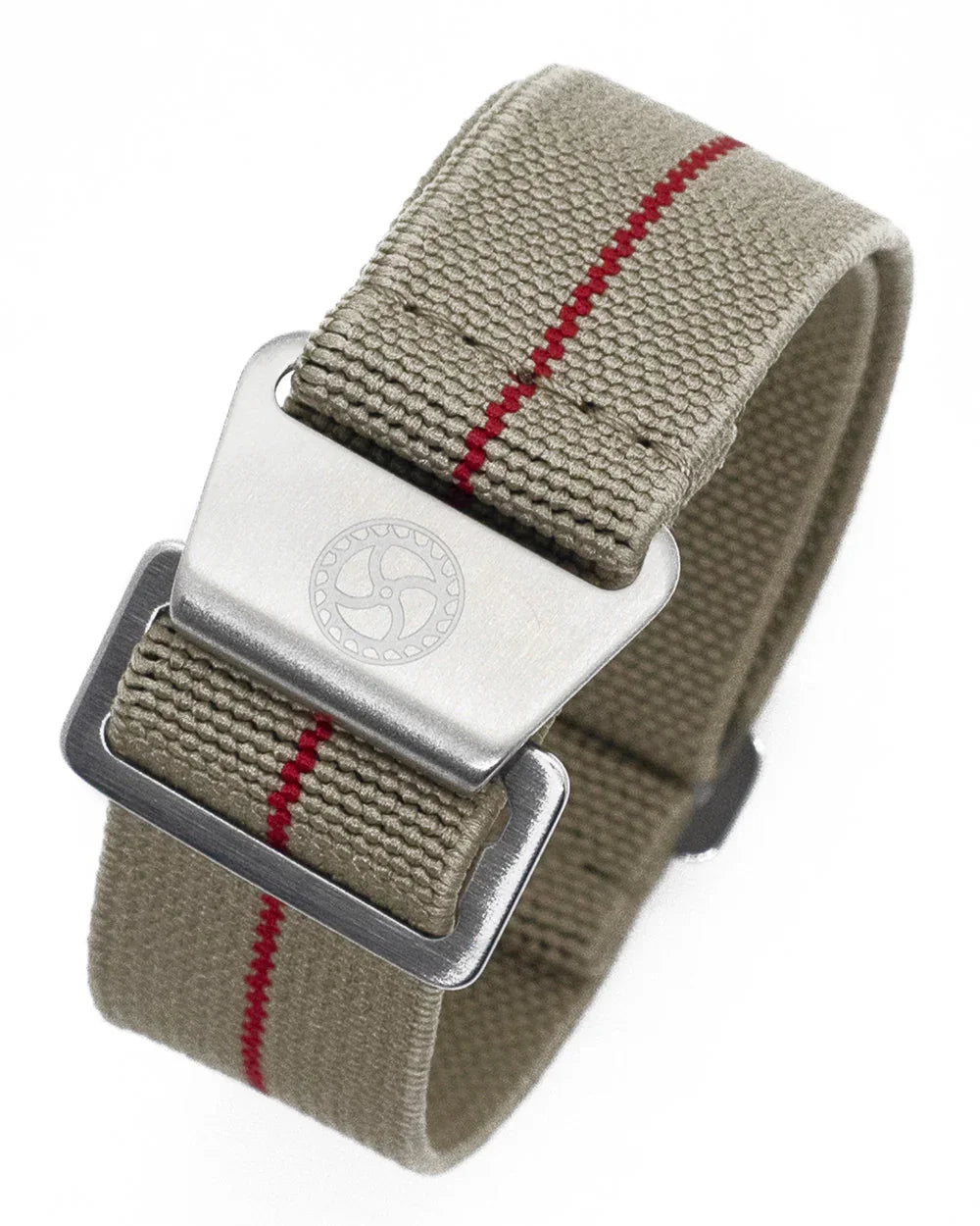 Parachute strap - Khaki/Red - NATO nylon watch strap