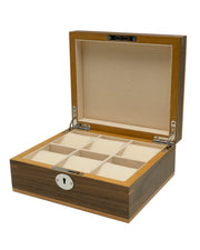 Clipperton 6 watch box in brown wood - watch box