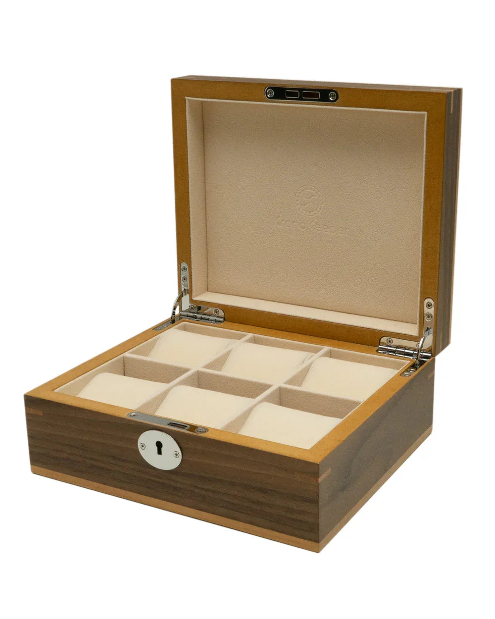 Clipperton 6 watch box in brown wood - watch box