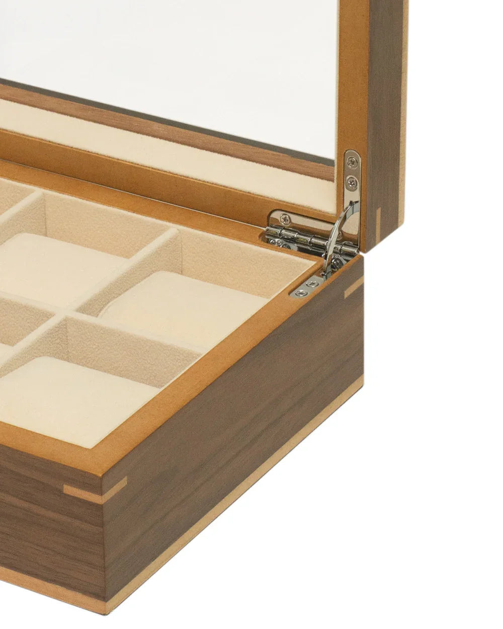 Clipperton 6 watch box in brown wood with glass lid - view 3