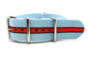 NATO watch strap Blue/black/orange "Gulf" - NATO nylon watch strap