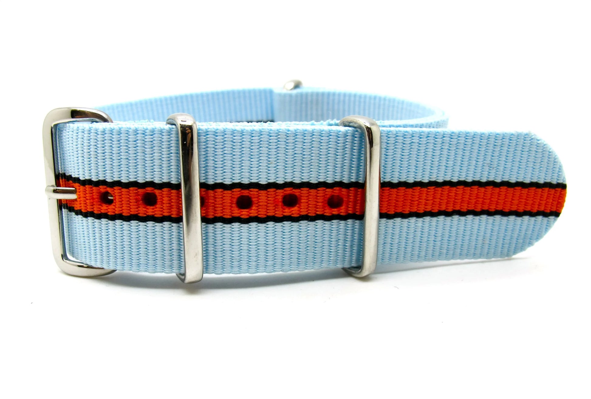 NATO watch strap Blue/black/orange "Gulf" - NATO nylon watch strap