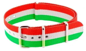 NATO watch strap Orange/White/Green - NATO nylon watch strap