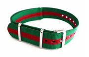 NATO watch strap Green/Red - NATO nylon watch strap