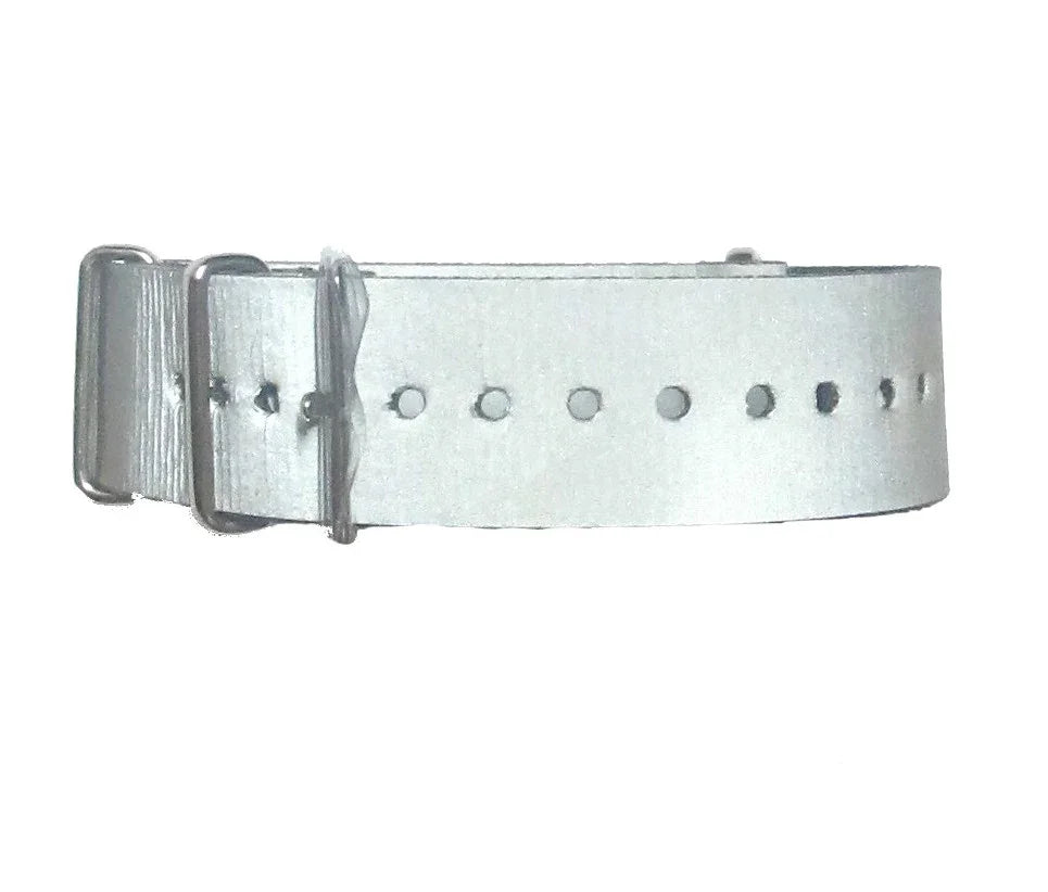 NATO watch strap Silver/Grey Reflective - NATO nylon watch strap