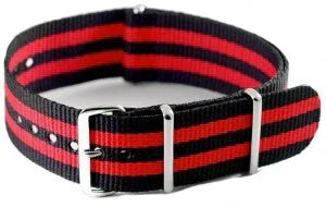 NATO watch strap Black/Red - NATO nylon watch strap