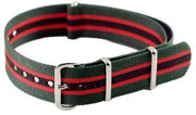 NATO watch strap Green/Red/Black - NATO nylon watch strap