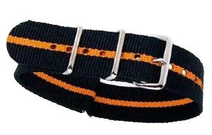 NATO watch strap Black/Orange - NATO nylon watch strap