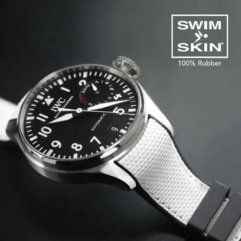 RubberB Ballistic SwimSkin for IWC Big Pilot - White SK22 Strap - detail