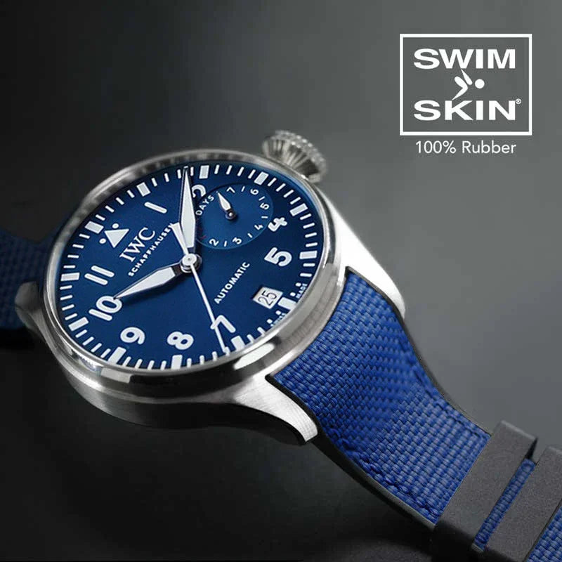 RubberB Ballistic SwimSkin for IWC Big Pilot - Navy SK22 Strap - detail