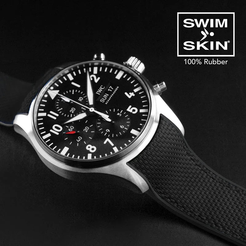 RubberB Ballistic SwimSkin 21mm - Black SK21 Strap - detail