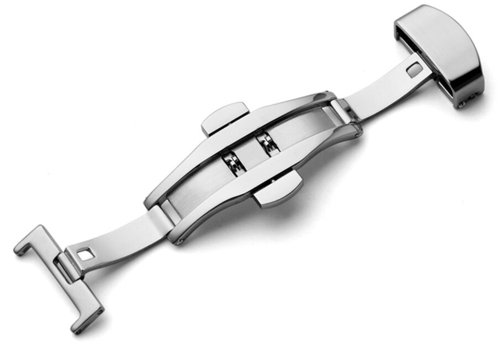 Double folding clasps for leather straps , stainless steel polished