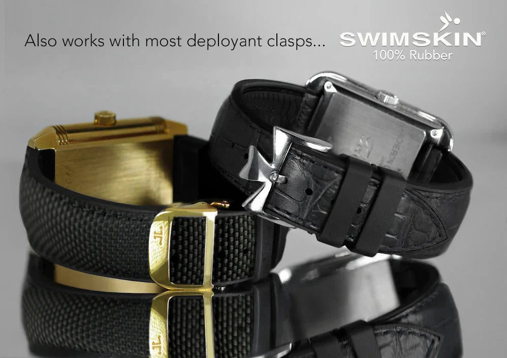 RubberB ST20 Alligator SwimSkin Black Strap - view 4