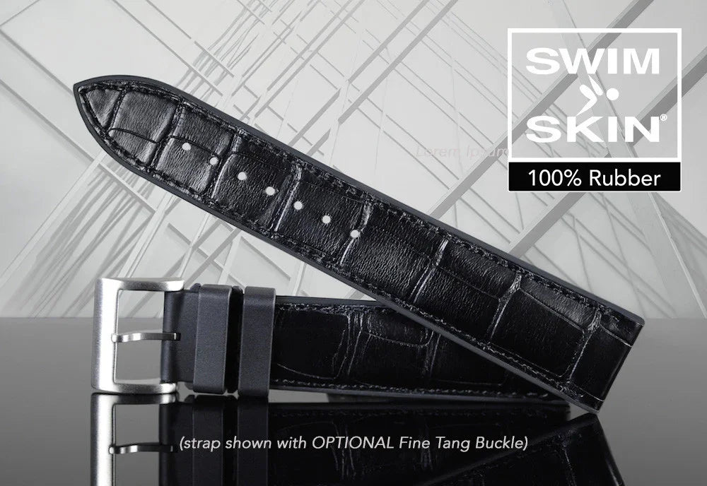 RubberB ST20 Alligator SwimSkin Black Strap - view 8