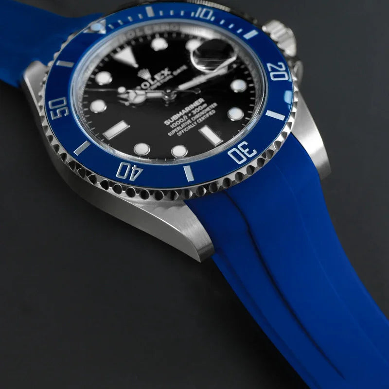 RubberB M206 Pacific Blue with buckle for Submariner Ceramic 41mm Strap - view 4