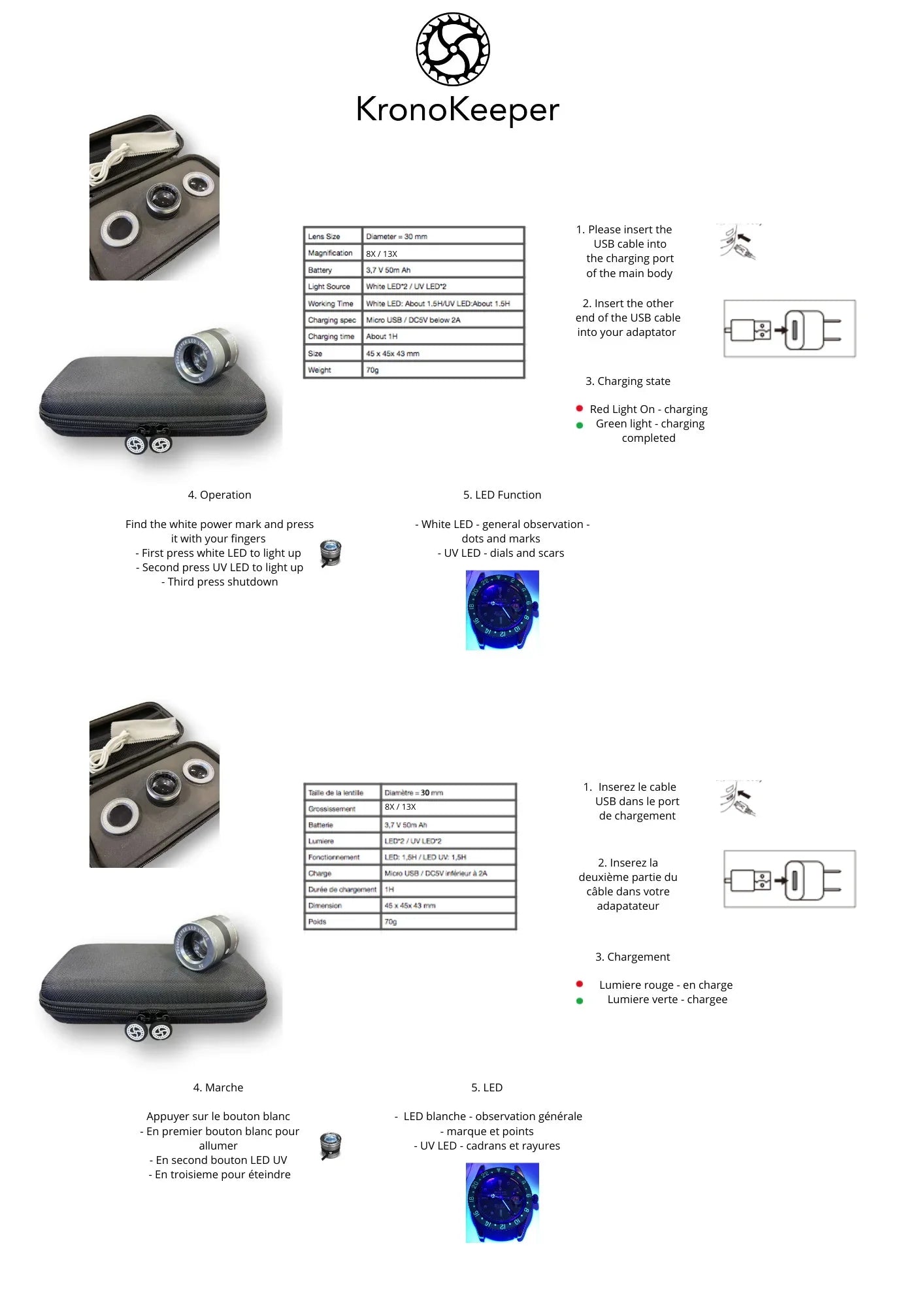 Kronokeeper LED Loupe - detail