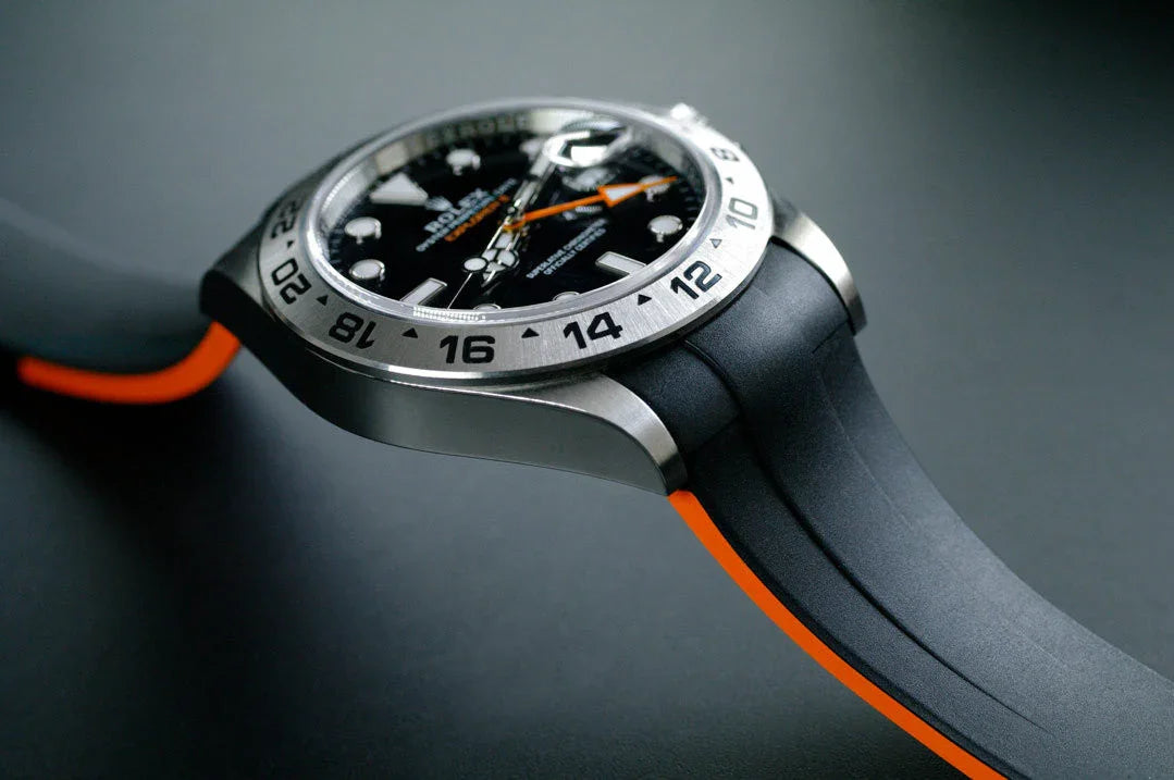 Rubber B Strap M205 Black/Orange - rubber watch strap