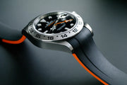 Rubber B Strap M205 Black/Orange - rubber watch strap
