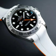 Rubber B Strap M205 White/Orange - rubber watch strap