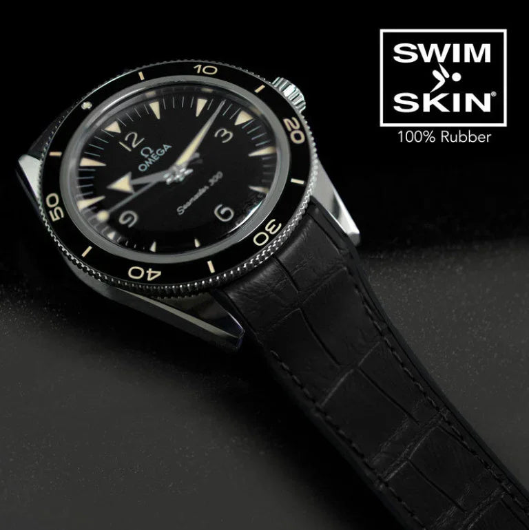 RubberB Alligator SwimSkin 21mm - Black SK21 Strap - view 3