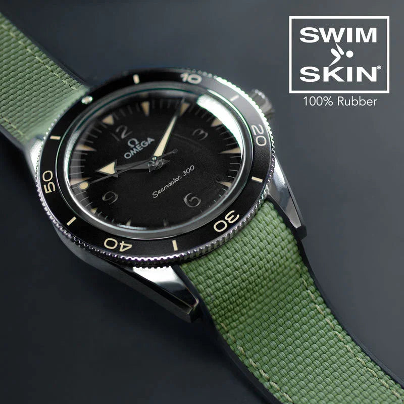 RubberB Ballistic SwimSkin 21mm - Military Green SK21 Strap - view 3