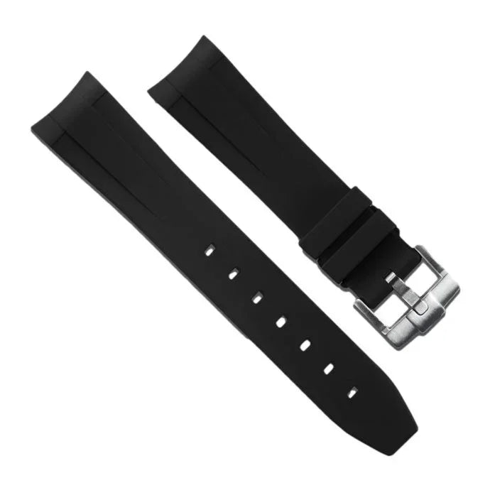 RubberB M106 Black with buckle Strap - rubber watch strap
