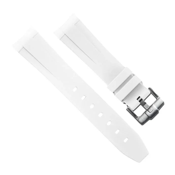 RubberB M106 White with buckle Strap - rubber watch strap