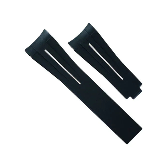 RubberB M105 Black/ White Strap - rubber watch strap